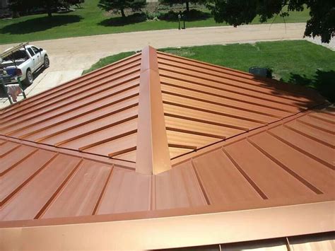 metallic copper metal roof panel